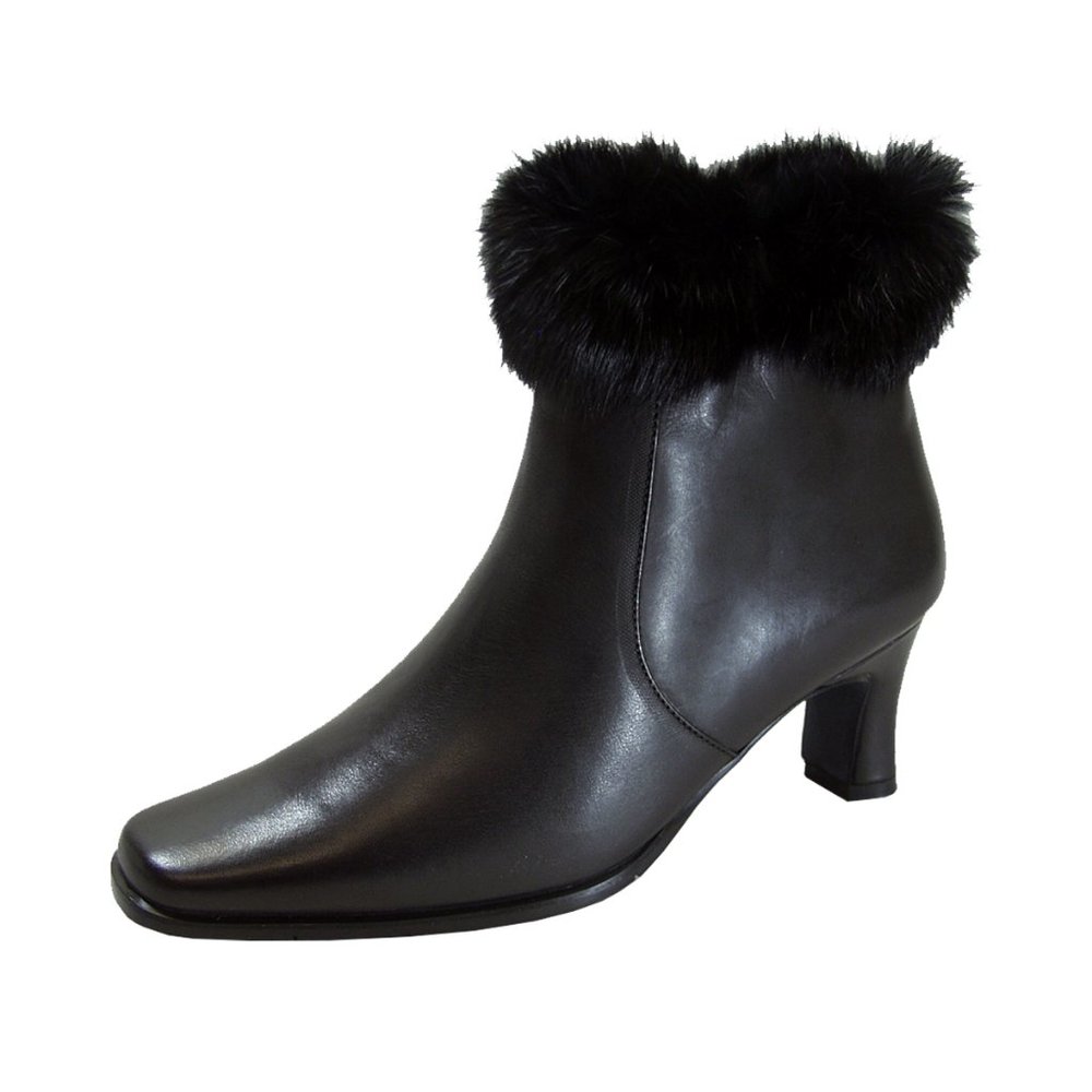 👢 PEERAGE Tanya Women's Wide Width Leather Dress Booties with Zipper 👢